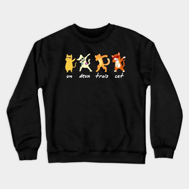 Un Deux Trois Cat Crewneck Sweatshirt by Wisnukenchana